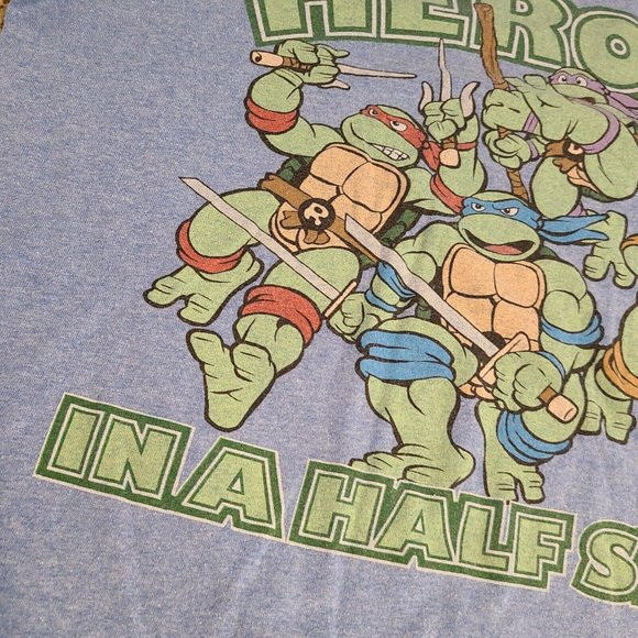 Size M 2011 RETRO - VIACOM - TMNT - HEROES IN A HALF SHELL - T SHIRT - Picture 3 of 8
